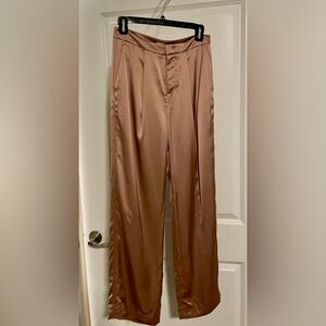 Vince Liquid Shine Satin Mauve Trousers NWT!